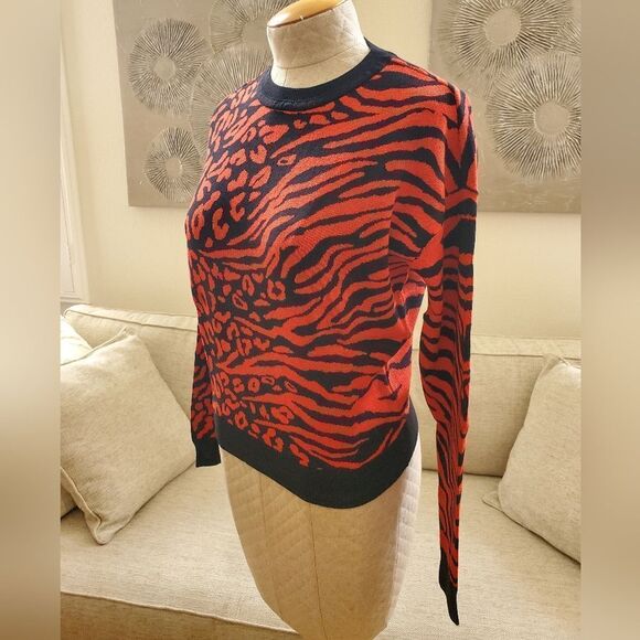 Bar III Animal-Print Jacquard Sweater Sz XS - Picture 5 of 12